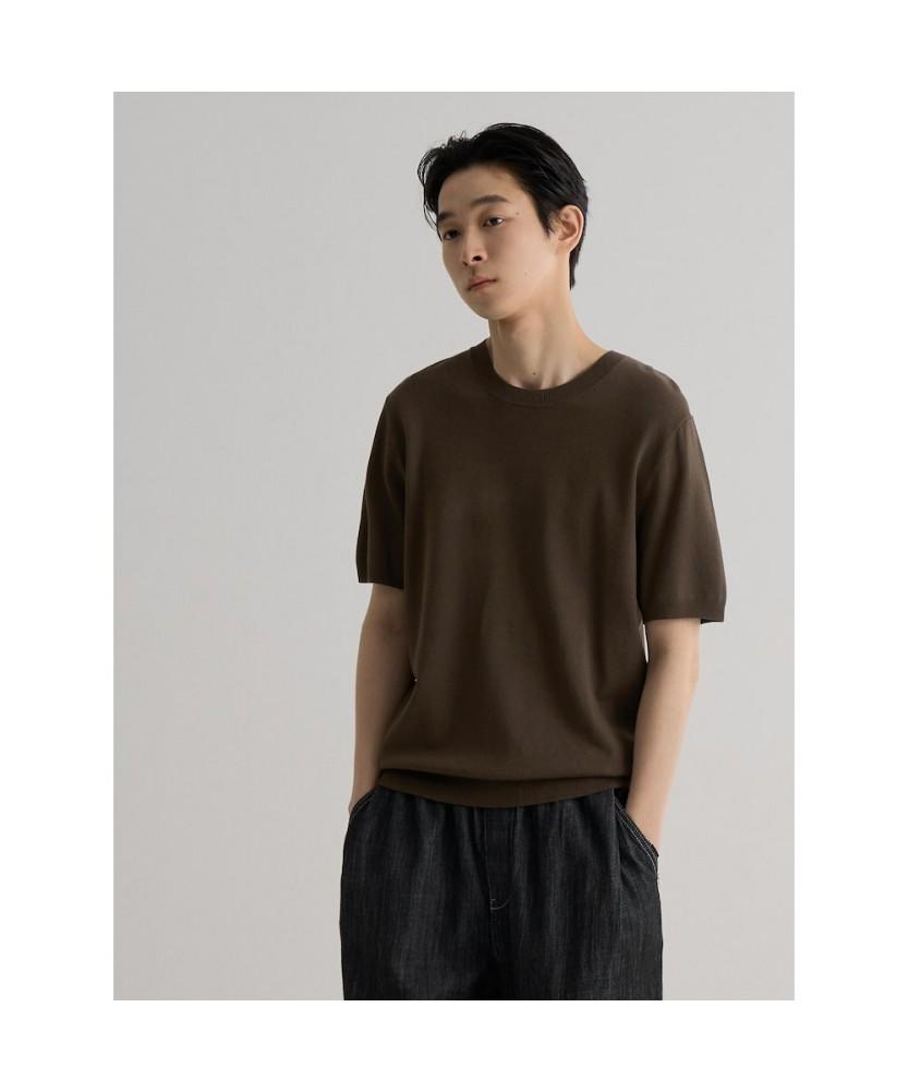 8seconds Formal Round Neck Short Sleeve Knit Khaki