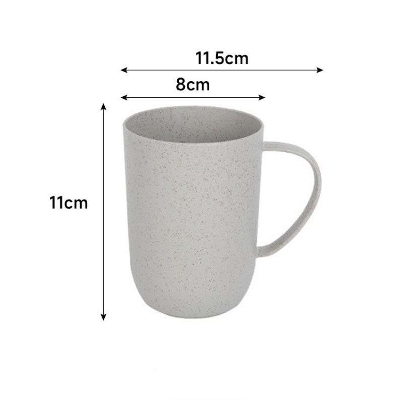 Pure Color Wheat and Lily-of-the-valley Bathroom Mouthwash Cup. Household Plastic Handle Material Drinking Cup and Toothbrush Cup.