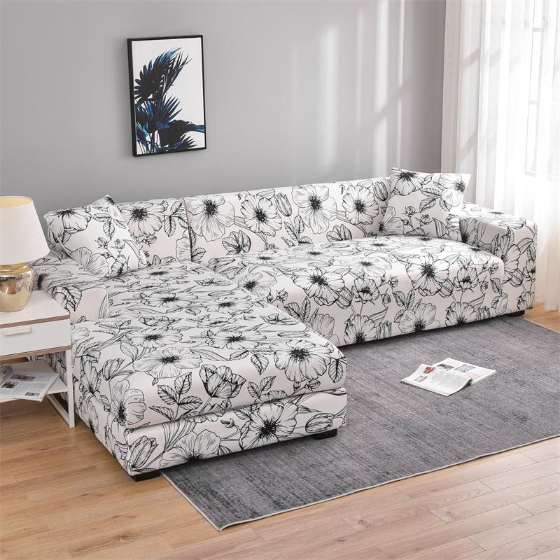 Stretch Couch Covers Soft All-Inclusive Armchair Sofa Slipcover Fitted L-Shaped, Sectional, Chaise Sofa Cover 1/2/3/4 Seater 1Pc