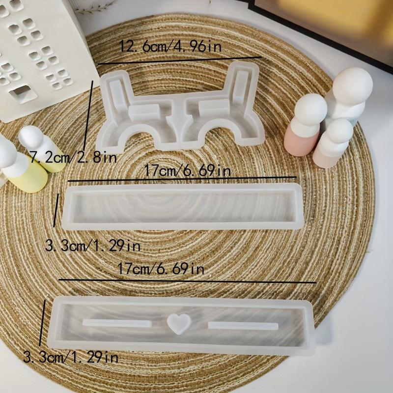 

3 шт. Сделай сам скамейка с полосатым сердцем, смола, ручная работа, подарок, украшение для дома, силиконовая форма