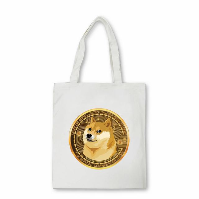 Dogecoin et elon sac à provisions hommes sac à bandoulière Dogecoin Elon musc drôle anime femmes sac à main sac en toile Bolsas
