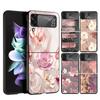Beautiful Rose Bling Picture Case Phone Cover for Samsung Galaxy Z Flip 6 5 4 3 5G ZFlip6 ZFlip5 ZFlip4 ZFlip3 Black Hard Trend