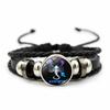 12 Constellations Charm Bracelet Men Women Fashion Multilayer Weave Leather Bracelet Birthday Gifts