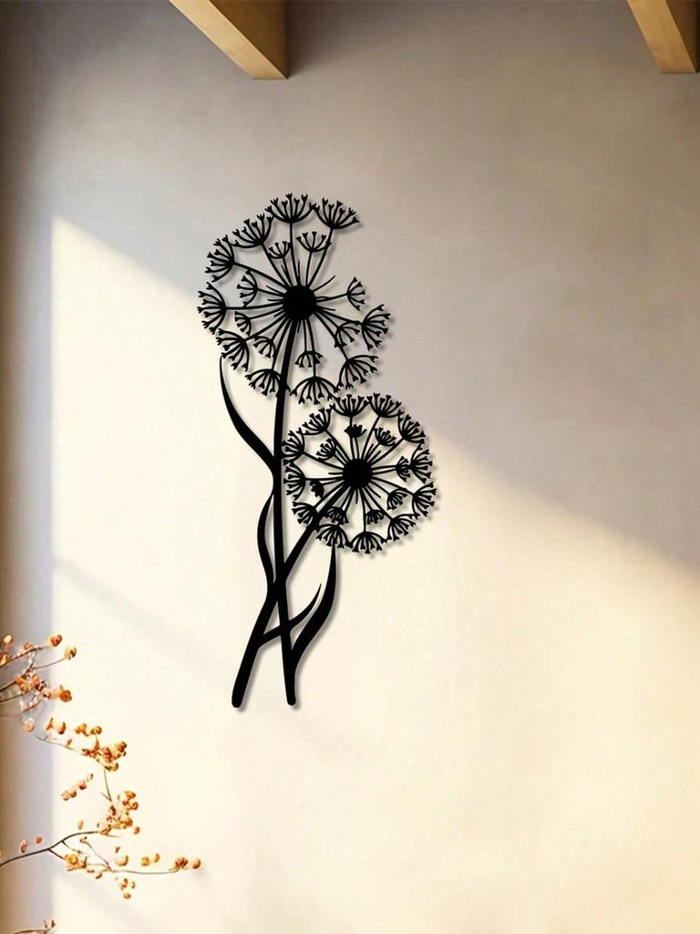 Metal Dandelion Sculpture Wall Art Modern Home Decor Unique Wall Hanging Gift