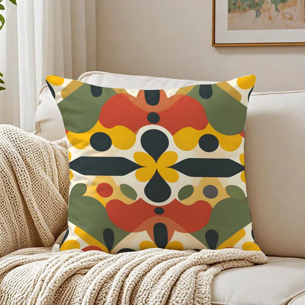 Daily Western Vibrant And Colorful Patterns Cushion Cover Linen Pillowcase Soft  for Sofa Bed Home Room Decor