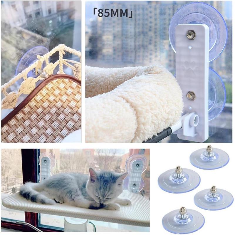 New Suction Cup Cat Hammock Foldable Cat Window Perch with 4 Strong Suction Cups Cat Sunbathing Glass Hanging Suction Cup