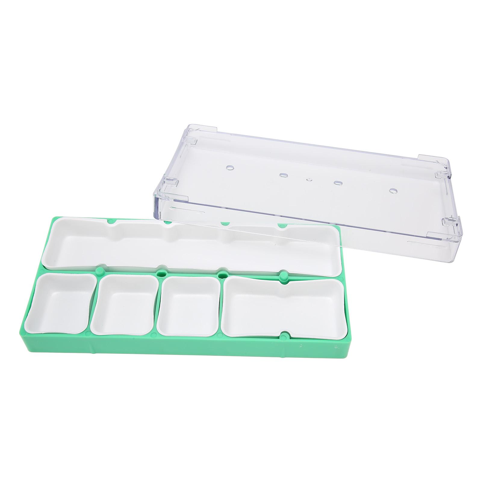 Коробка для хранения часовых деталей 5 отделений подкладка из резиновой подкладки запираемый органайзер для мелких компонентов для винтов фурнитуры зеленый