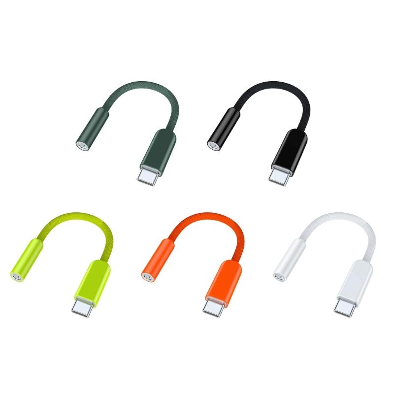 Travel Braided USB C Male To 3.5mm Female Headphone Adapter Cord Line Supports Quality Sound Transmission