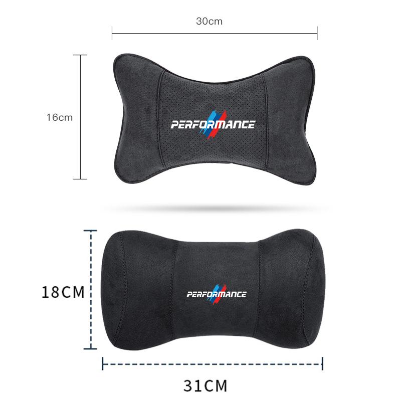 AAAOS1 Car Suede Headrest Memory Cotton Cervical Spine Protection Pillow For BMW Performance X4 X5 X6 X7 E28 E90 GT G30 M4 M5 F07 F34