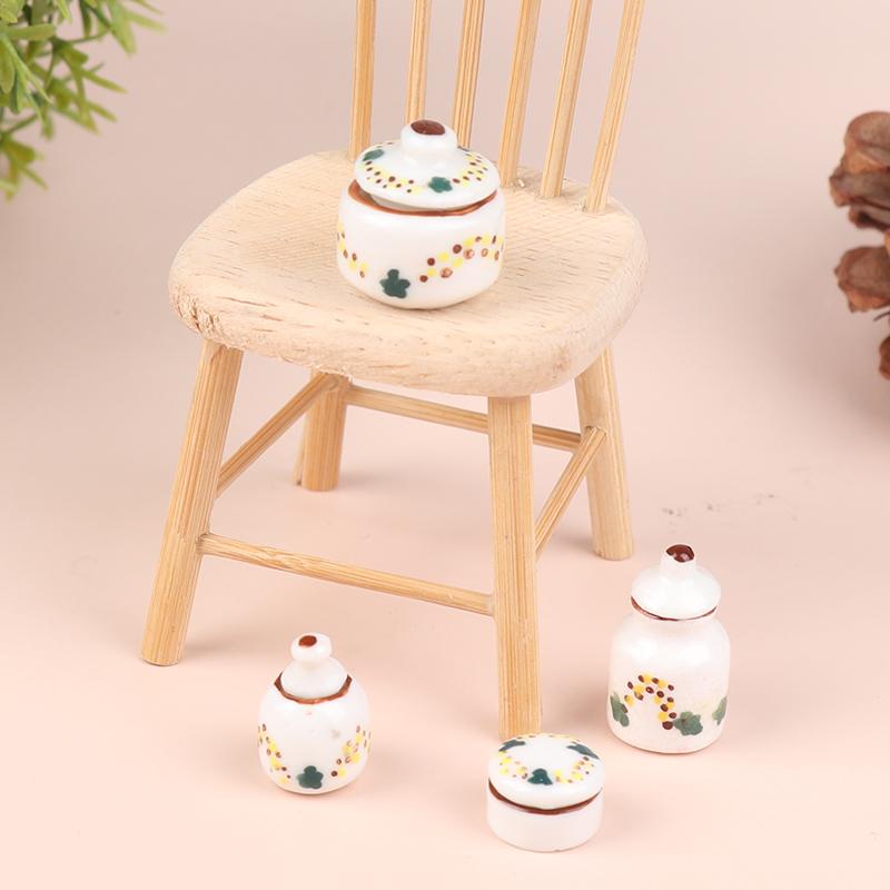 1Setul 1:12 Păpușă Miniatură Ceramică Cutie Condimente Borcan Depozitare Model Bucătărie Decor Jucărie Accesorii Casă de Păpuși