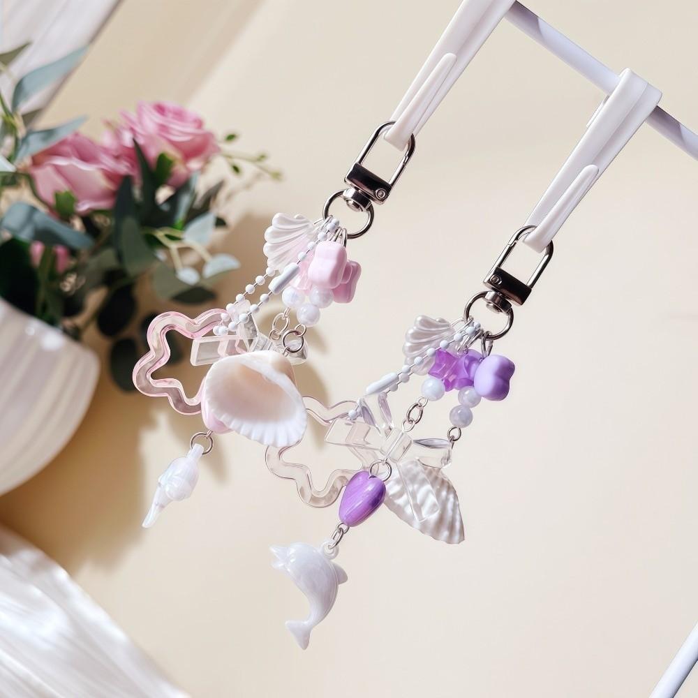 Conch Ocean Series Keychain Multi-Charm Bag Charm High-End Starfish Key Ring Car Hanging