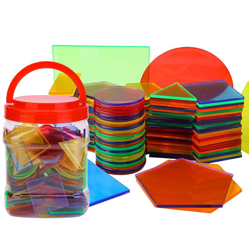 Transparent Geometric Building Blocks: Montessori Educational Toys for Children's Early Learning and Cognitive Development