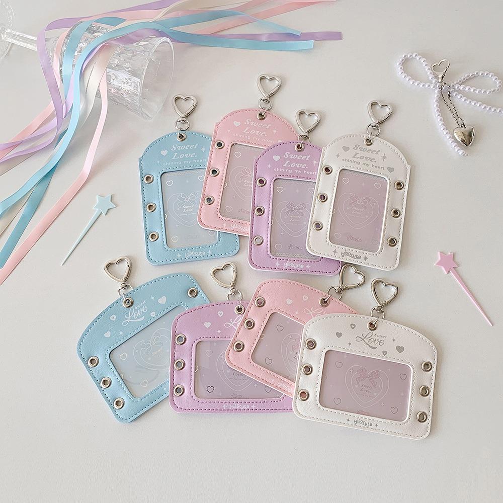 PU Card Cover Photo Photocard Frame DIY Ballet Ribbon Idol Card Display Protector  Card Decor