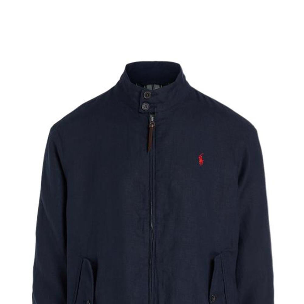 Polo Ralph Lauren SS22 Veste en Lin Couleur Unie Veste Homme Bleu Marine MNPOOTW16020807-410