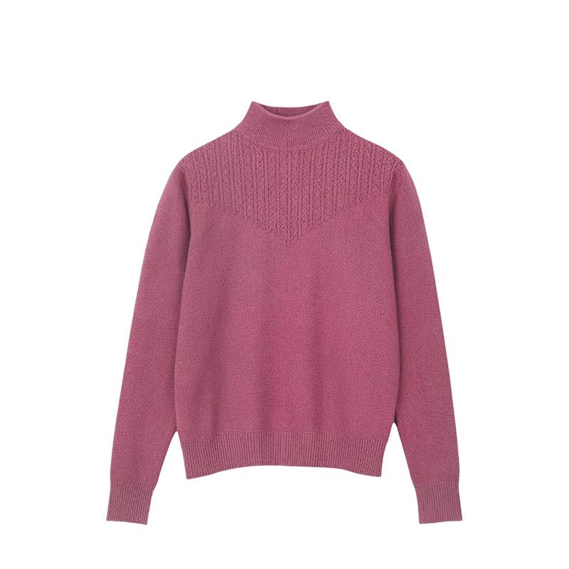 Mom's Round Neck Spring & Autumn Cardigan - One Size Fits All Knit Coat for Middle-aged & Elderly Women