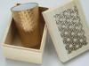 Asanoha Wooden Made in Japan J-kitchens Cup, Ultra-thin, Light-transmitting Tumbler, Gold, Pattern, Box, 370ml,