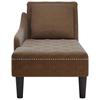 Chaise Longue with Cushion and Right Armrest Brown Faux Leather