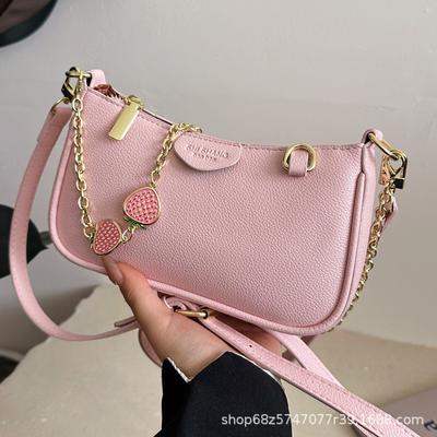 2025 Neue Litschi-Muster Damen Tasche Achseltasche Lässige Mode Ketten Handtasche Umhängetasche Vintage Trend Pendlertasche