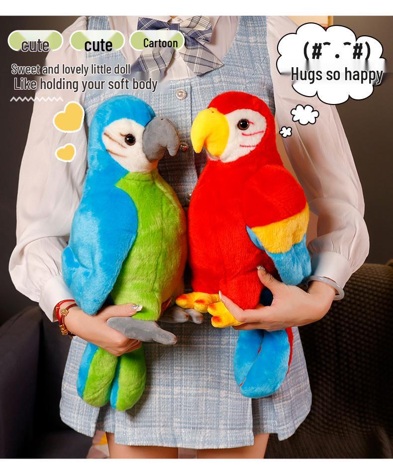 Parrot Plush Toy: Blue & Red Zoo Ornament, Children's Birthday Gift