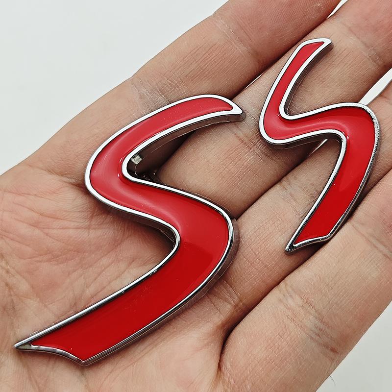 3D Metal Car Sticker Logo S Rear Trunk Badge Side Fender Emblem Decals For MINI Cooper S R56 R53 F56 R50 R52 R57 Accessories