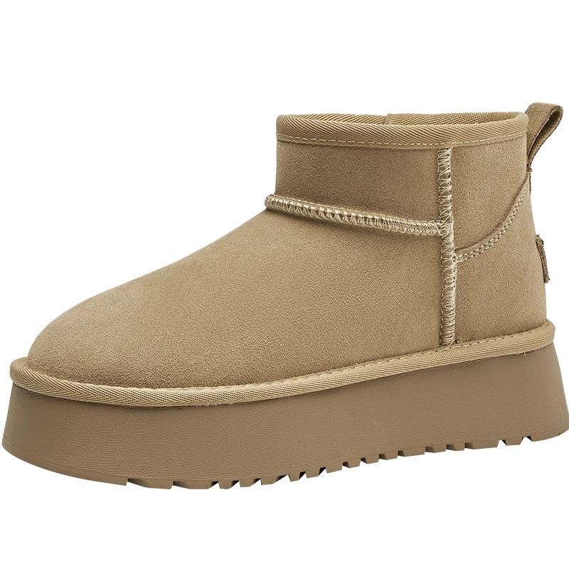 Small thick-soled inner heightening thickened snow boots winter new velvet short boots trendy cotton shoes