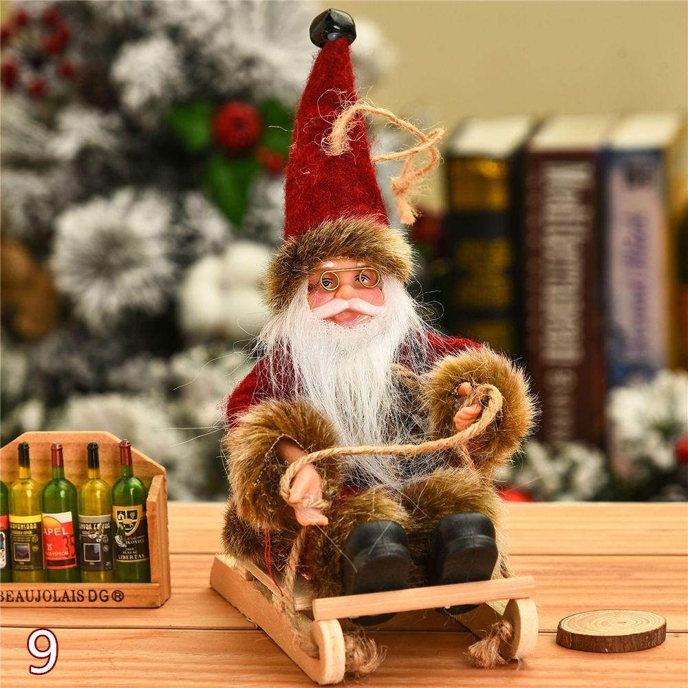 Standing & Sitting Festival Party Christmas Tree Accessories Xmas Ornament Desktop Santa Claus Doll