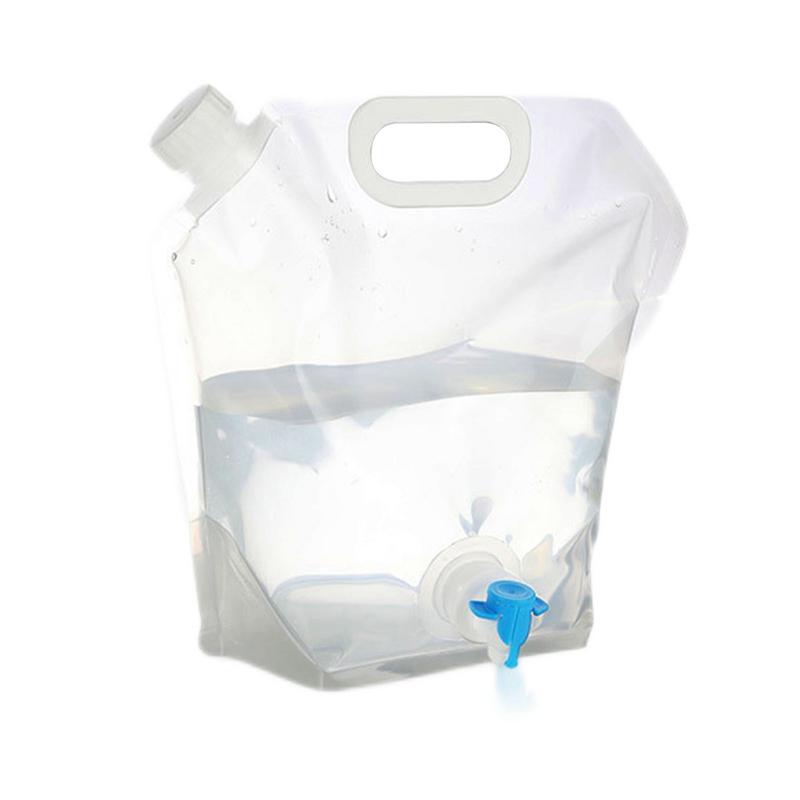 Camping Water Bag With Faucet Folding Water Storage Containers Portable 5/10L Water Bucket Collapsible Water Pouch Camp Supplies