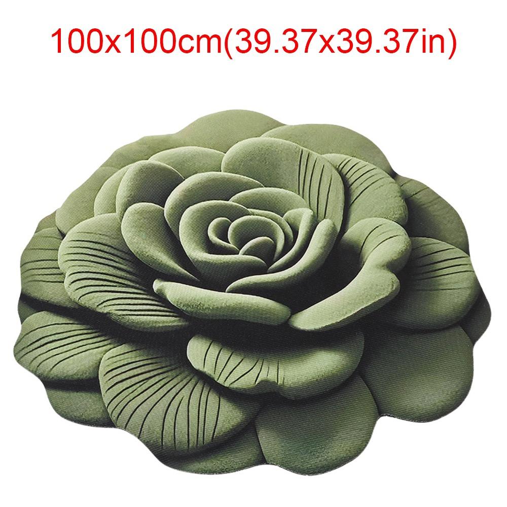 Special-shaped Flower Carpet Soft Non-slip Bathroom Floor Mat Absorbent 60x60cm/100x100cm Peony Floor Mat