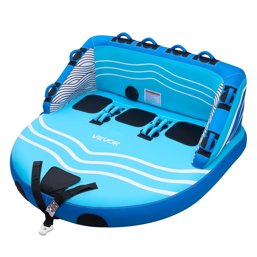 Towable Tubes for Boating, 3-Rider Inflatable Towable Tube for Boat to Pull, 231 kg Capacity Water Sports Boating Tubes - with Full Nylon Cover, Dual