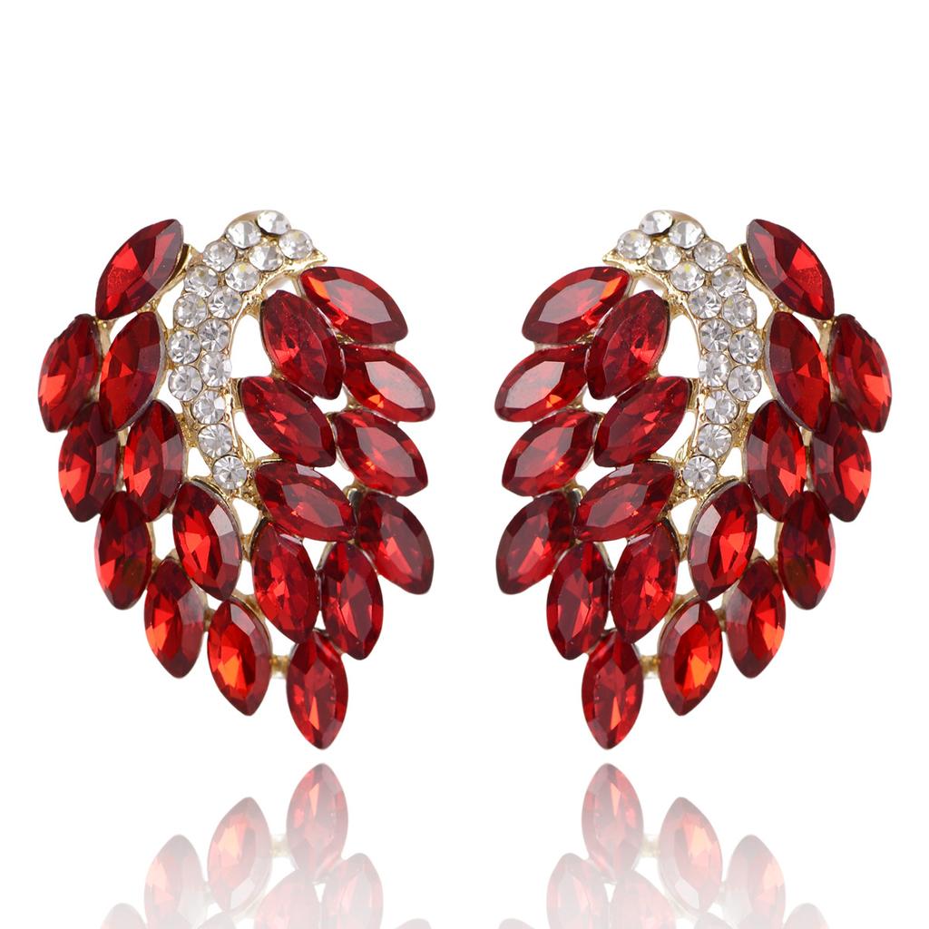 Angel Wing Rhinestone Earrings For Women Unique Exaggerated Temperament Commuter Fashion Studs Jewelry