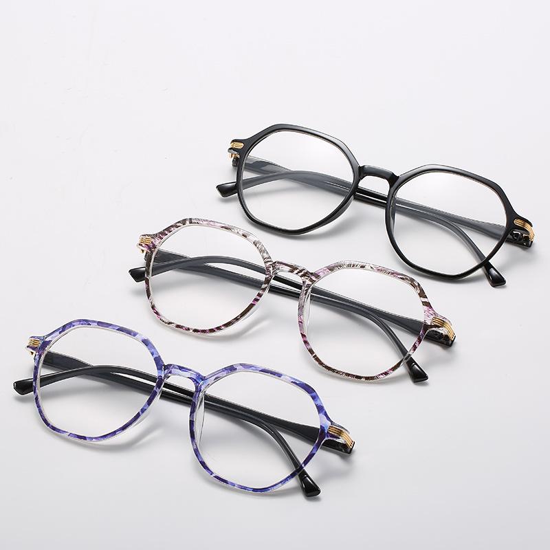 Reading Glasses For Women Patterned Round Anti Blue Light Presbyopic Eyeglasses Men Vintage Farsighted Eye Glasses +1.0 To +4.0