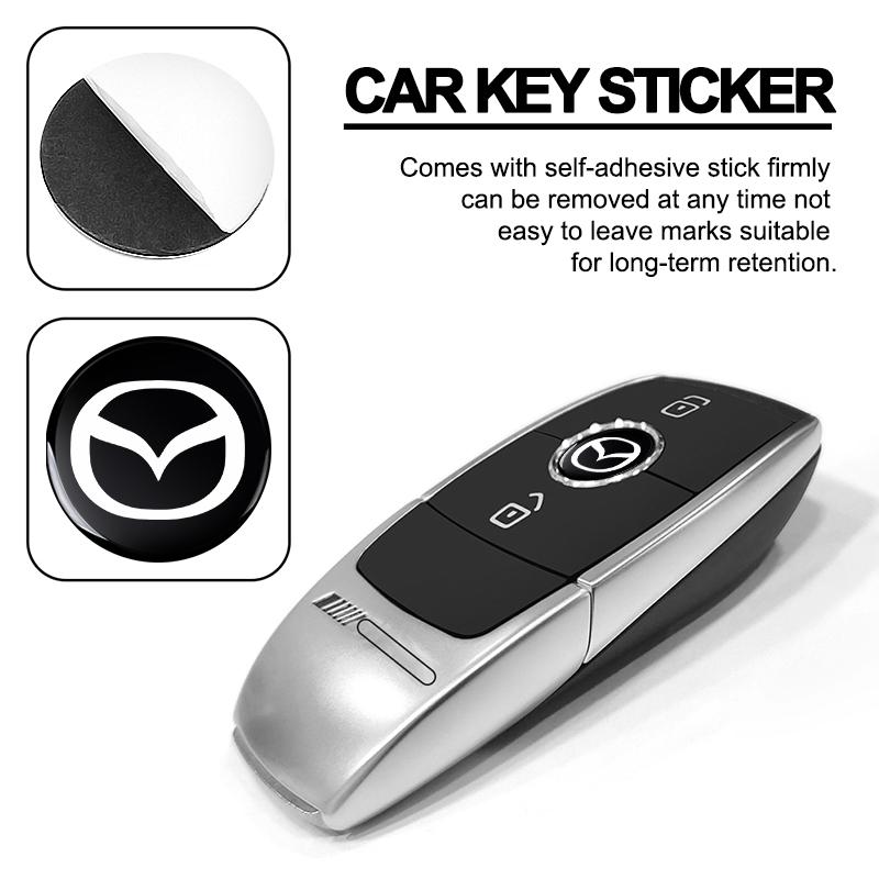14mm Car Key Emblem Stickers Auto Control Key Logo Accessories For Mazda 3 6 CX5 2 CX3 CX9 MX5 RX8 Axela Demio MS CX5 2 Axela Demio Atenza MS GH BK MP
