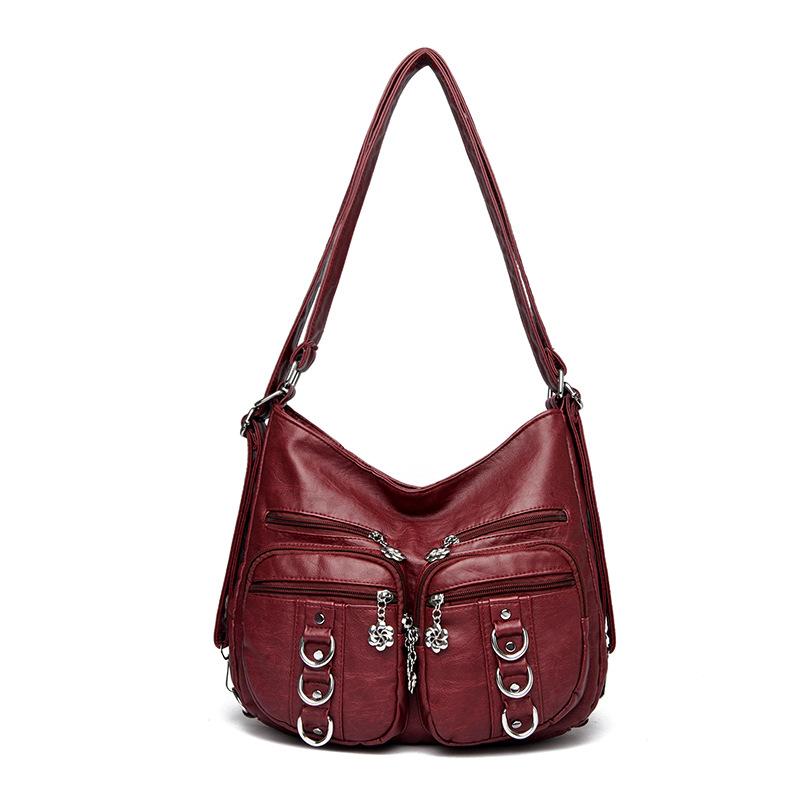 Modische und Retro-Einkaufstasche mit großer Kapazität, Trendige und schlichte Umhängetasche, Lässige Mama-Tasche für Damen