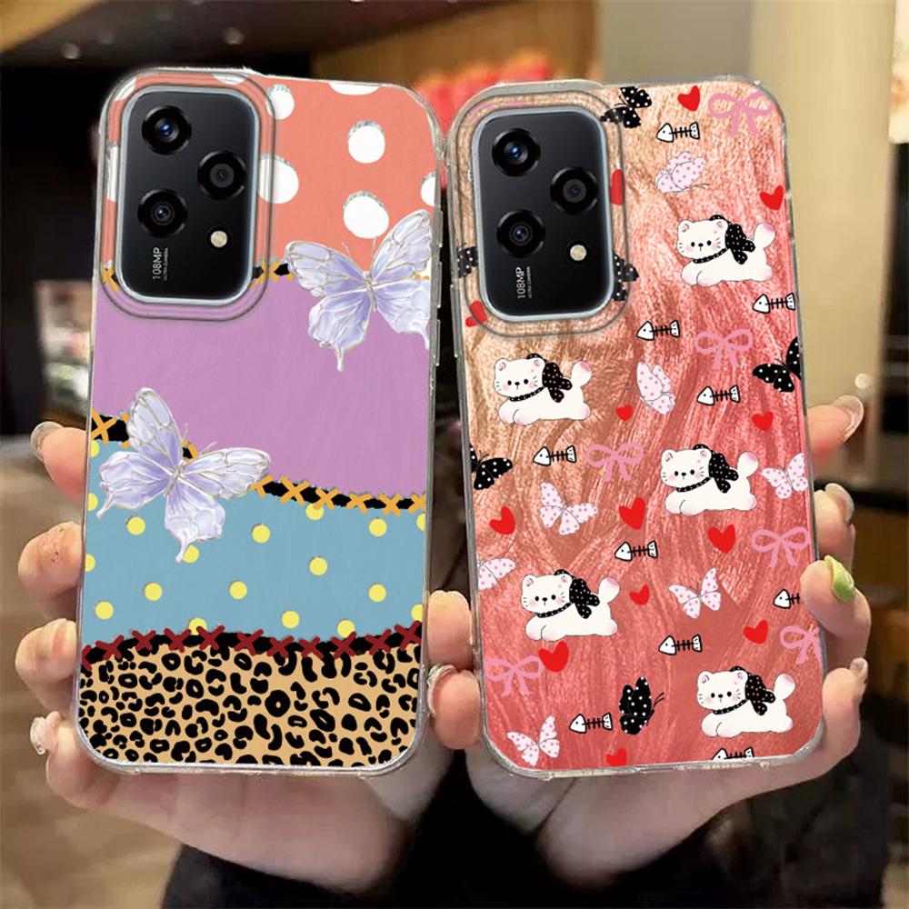 Bunte Schmetterling Farbverlauf Hülle Für Huawei Honor 400 200 Magic5 Lite 200 Pro X9a X9c X8a Handyhüllen Weiche Silikon Stoßstange Harte PC Rückseite