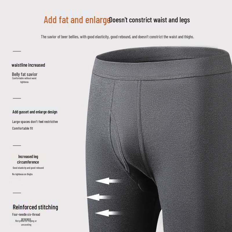 Langsha Men's Plus Size 100% Cotton Thermal Underwear Set