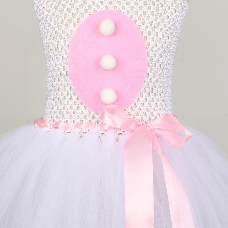 Vestito Tutù con Coniglietto Pasquale Floreale per Neonate Costume da Coniglio di Halloween per Bambini Piccoli Vestiti Cosplay Animali Outfit in Tulle per Bambina
