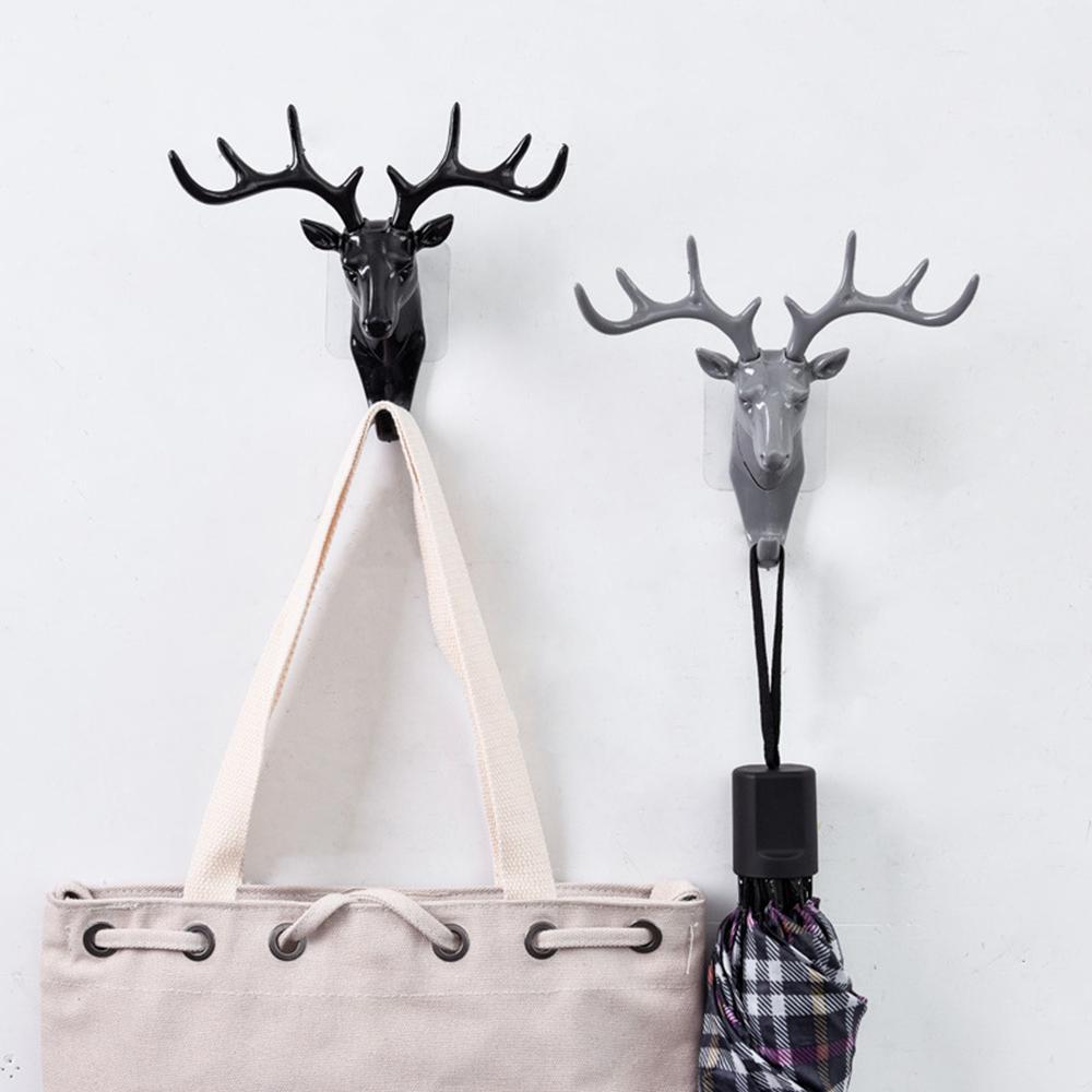 Animal Modeling Hooks Creative Vintage Wall Hanging Hook Hanging Clothes Hat Scarf Key Deer Horns Hanger Rack Walls Decoration
