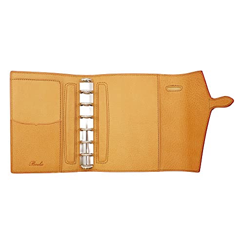 Breilio System Mini Notebook, Size 6, Minerva Box Leather, 20mm Ring Diameter, Belt Flap, Natural Finish, 755