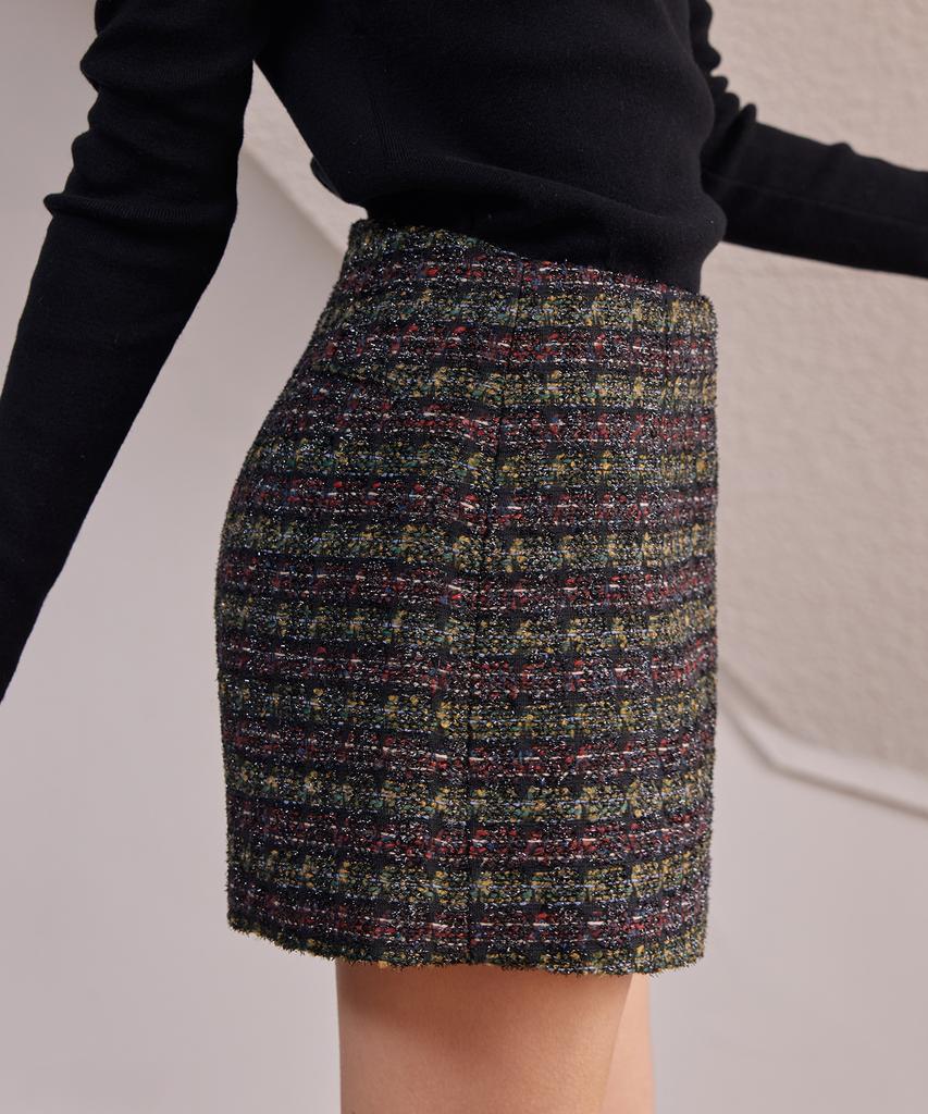Lapineatteullie Classic Tweed Skirt Pants Red