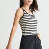 Women's Tank Top Square Neck T-shirt Striped Slim Fit Casual Top
