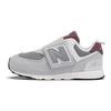 New Balance 574 New-B Hook & Loop Toddler Raincloud Burgundy Baby Sneakers Grey Shadow-Grey NW574KBR