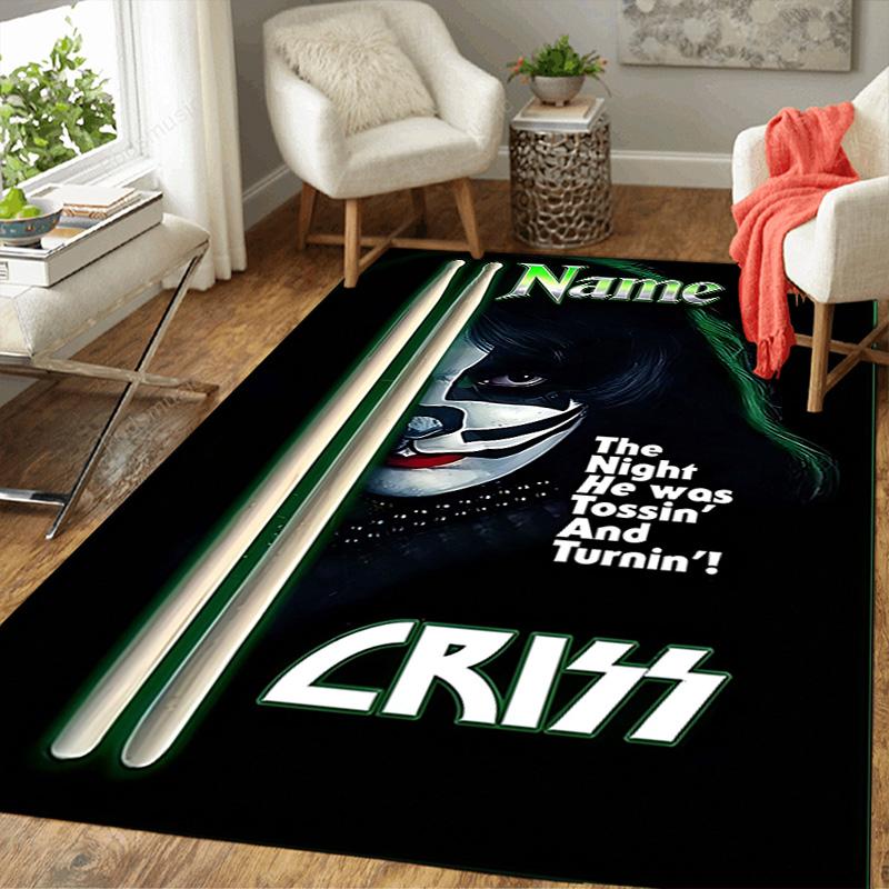 Custom Name Peter Criss Drum Sticks Carpet for Playroom Bedroom Living Room Sofa Home Decor,kids Game Area Rug Non-slip Floor Mat