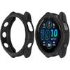 2Pack Soft TPU Case Cover (Black+Green) Compatible with Garmin Forerunner965 Running Smartwatch Protective Case Intended for Forerunner 965 Watch