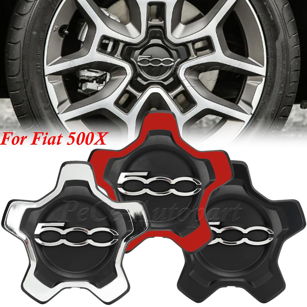 4Pcs Hubcap Cupping For Fiat 500x Silver/Black/Red 735626312 735626311 Wheels Centre Hub Caps Set Dust Cover Wheel Hub 16 Inch