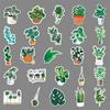 Green Plant Graffiti Stickers: Waterproof DIY Phone Case & Suitcase Set (100 Sheets)