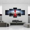 Black And Red King And Knight Chess 5 Pcs Canvas Picture Print Wall Art Canvas Painting Wall Decor for Living Room No Frame