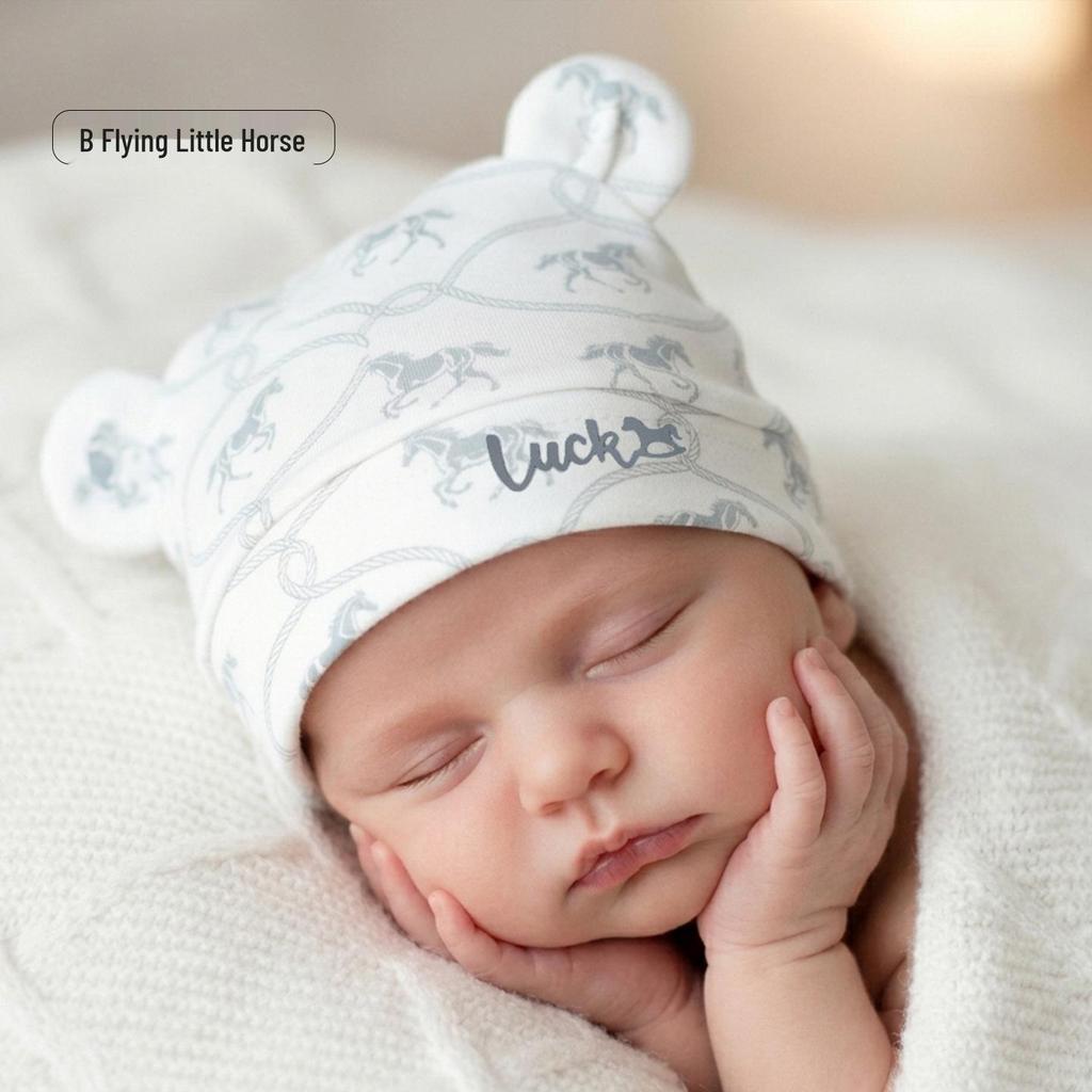 He'er Te Baby Summer Boneless Printed Hat - Newborn Postpartum Head Protection