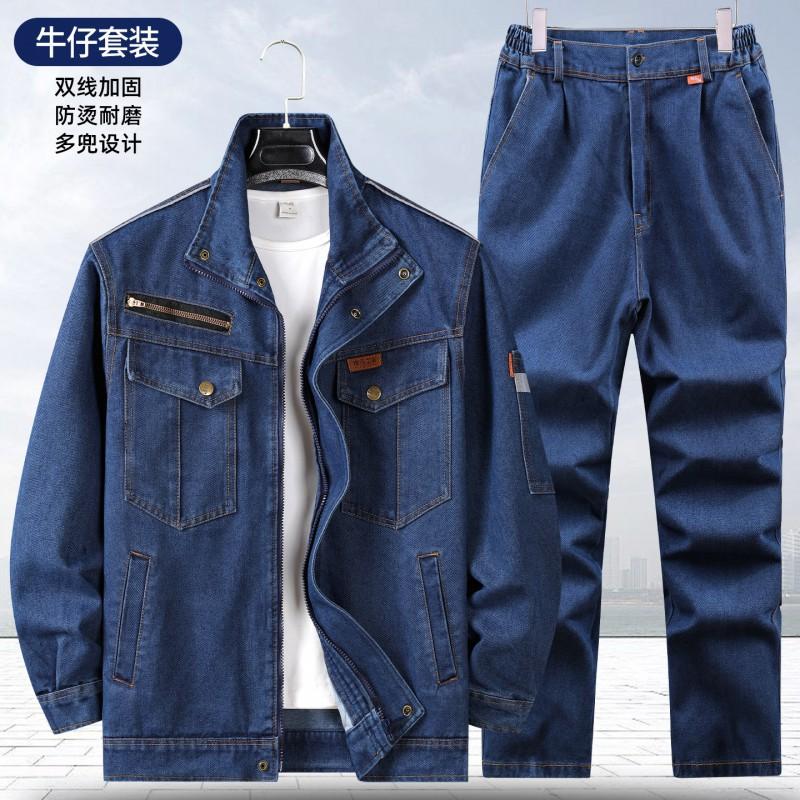 

Welding Anti-scalding Overalls Wear-resistant Denim Suit Men s Thick Cotton Thread Canvas Labor Protection Clothing Construction Site Factory 180 Suggestion 140-160 kg