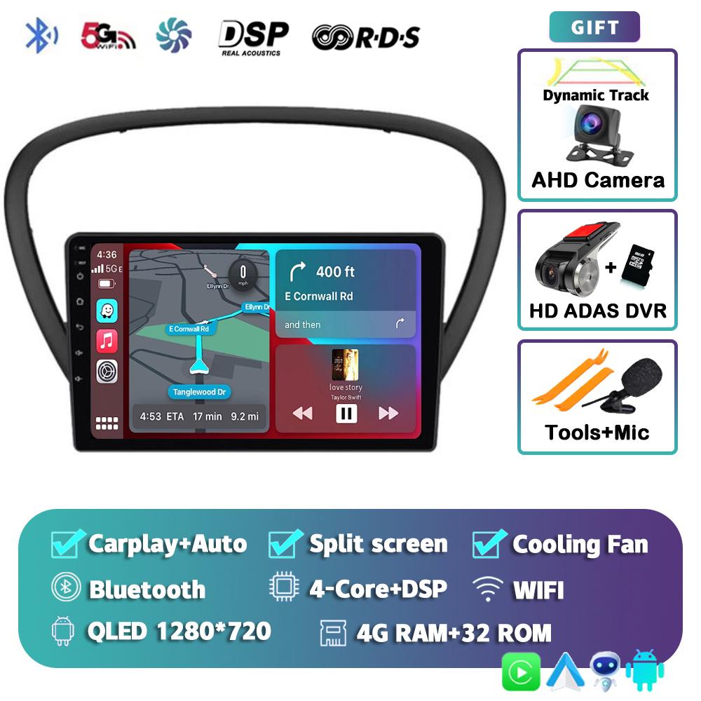 Android 14 Wireless Carplay Auto Car Radio For Peugeot 607 2002-2010 Multimedia Video Player Navigation GPS Stereo 2din 2DIN DVD