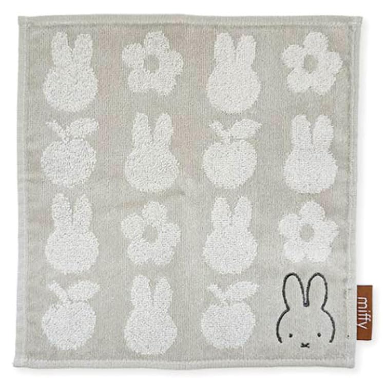 Marimo Craft MIFFY Silhouette Towel W25 X Handkerchief, Gray, H25cm, DBM-2018